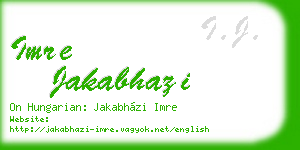 imre jakabhazi business card