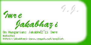 imre jakabhazi business card